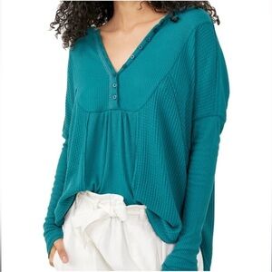 FREE PEOPLE Leo Henley in Teal Green NWOT size Medium